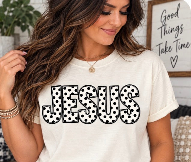 Jesus polka dot tshirt