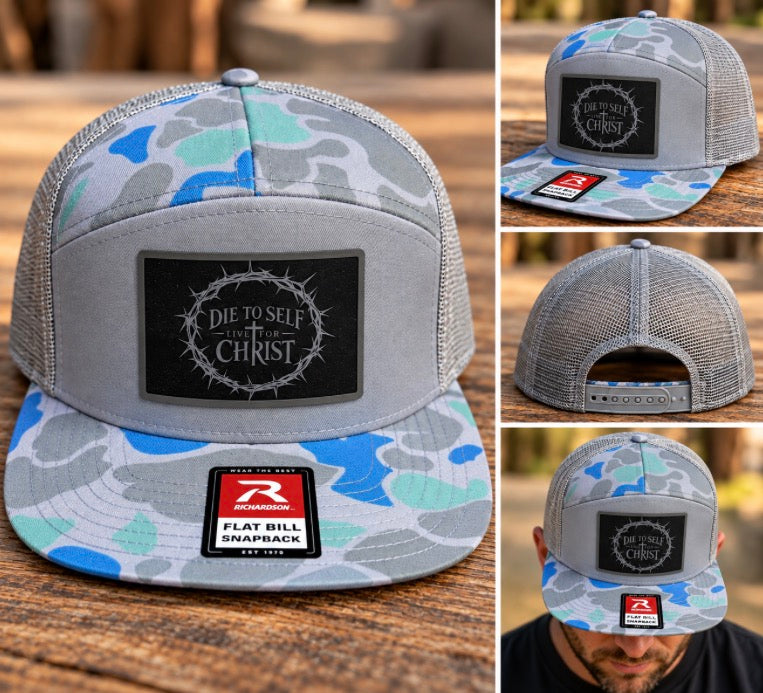 Die to self, Live for Christ Richardson 168P Saltwater Duck Camo/Ice Grey OSFM